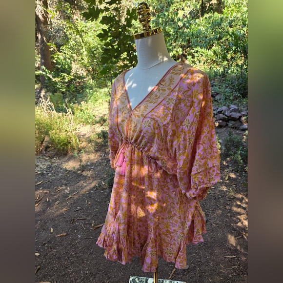 Anthropologie Aakaa Floral Pink and Orange Women's Top - Picture 2 of 6